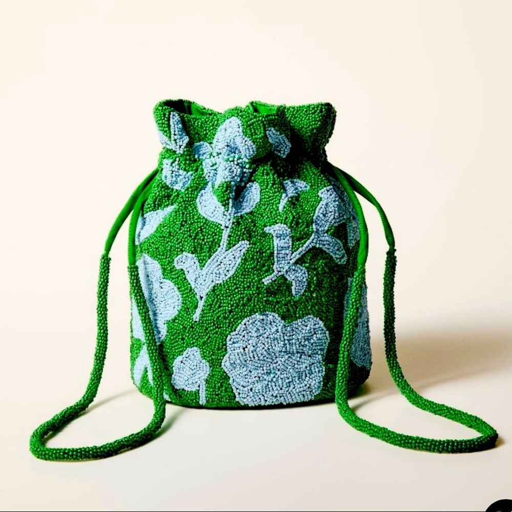 Kate Spade x Target beaded bucket bag green